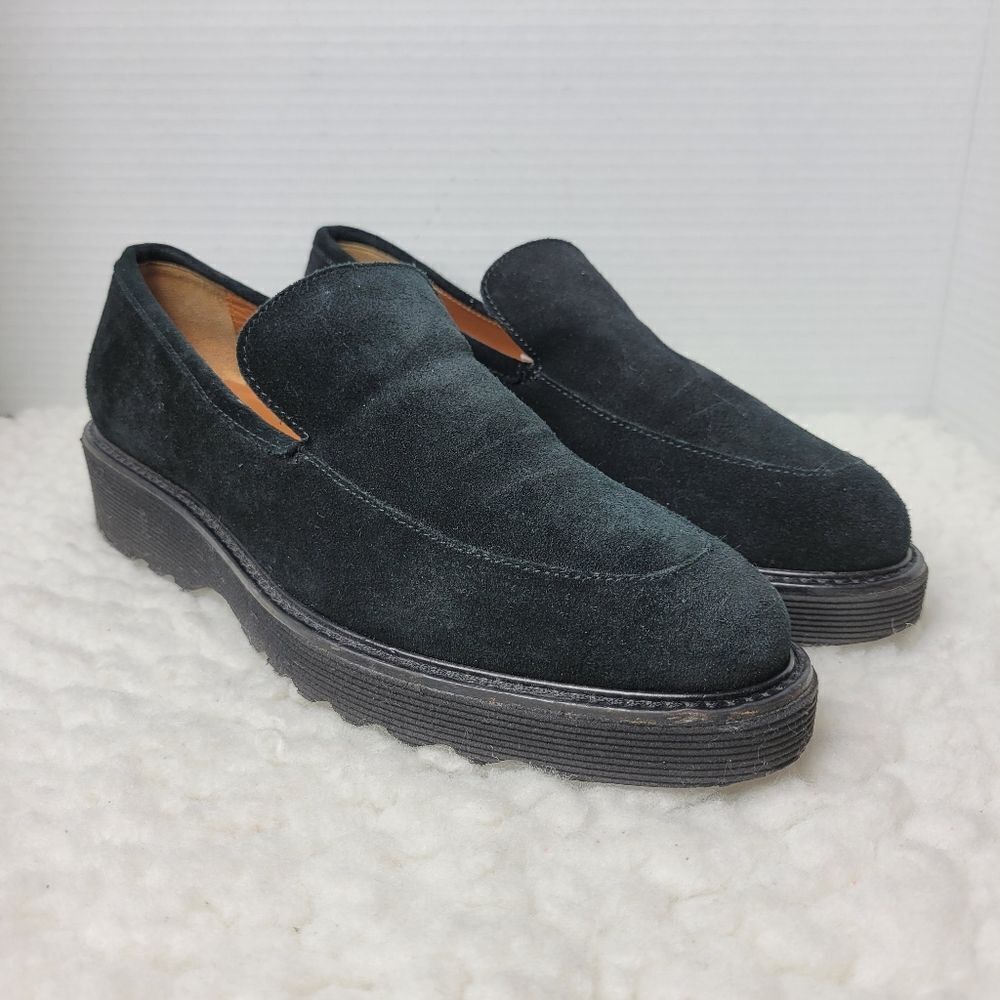 Aquatalia Kelsey Womens Loafer Size 9 Black Suede Loafer Flats 245633